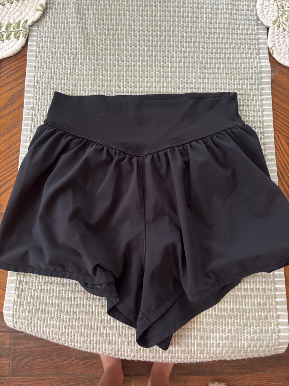 aerie OFFLINE Black Athletic Skort with Logo Waistband